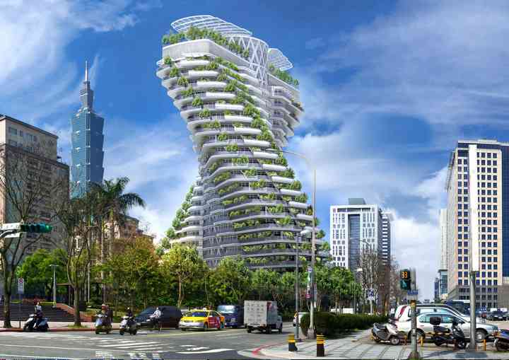 Immeuble végétale écologique - Tao Zhu Yin Yuan tower