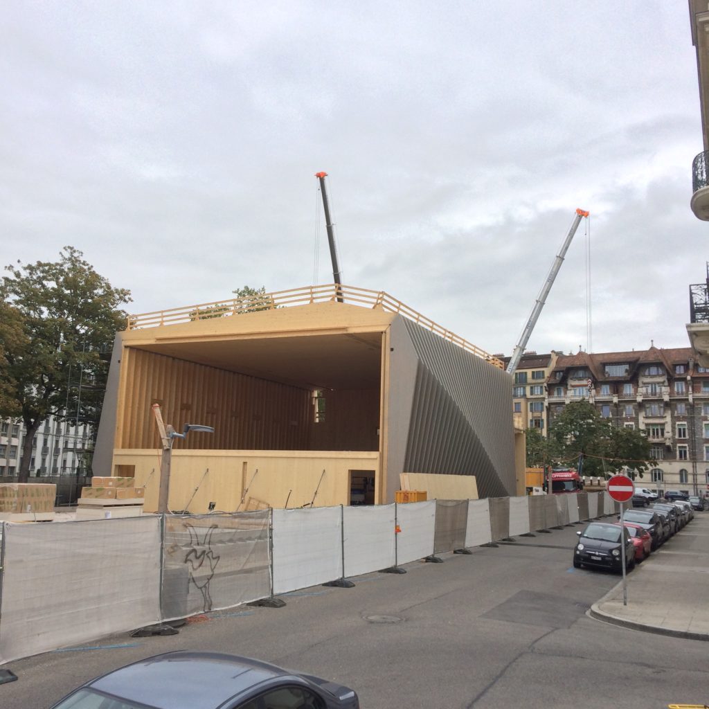Vue du Pavillon de la Danse Genève en construction