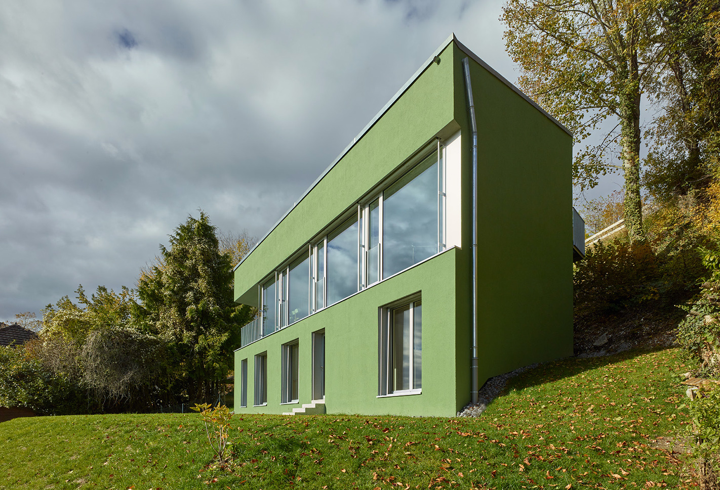 villa moderne verte Grandson Minder architectes