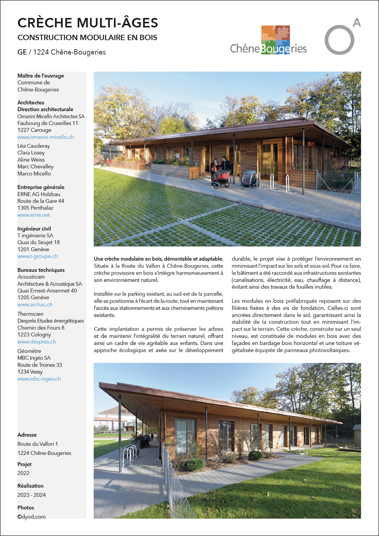 DYOD Omarini Micello architectes crèche Genève