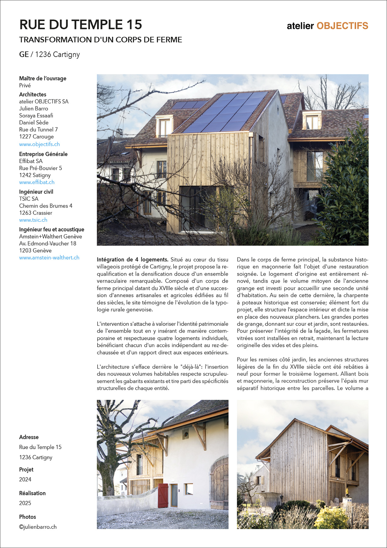 Transformation d'une ferme en logements atelier objectifs architecte