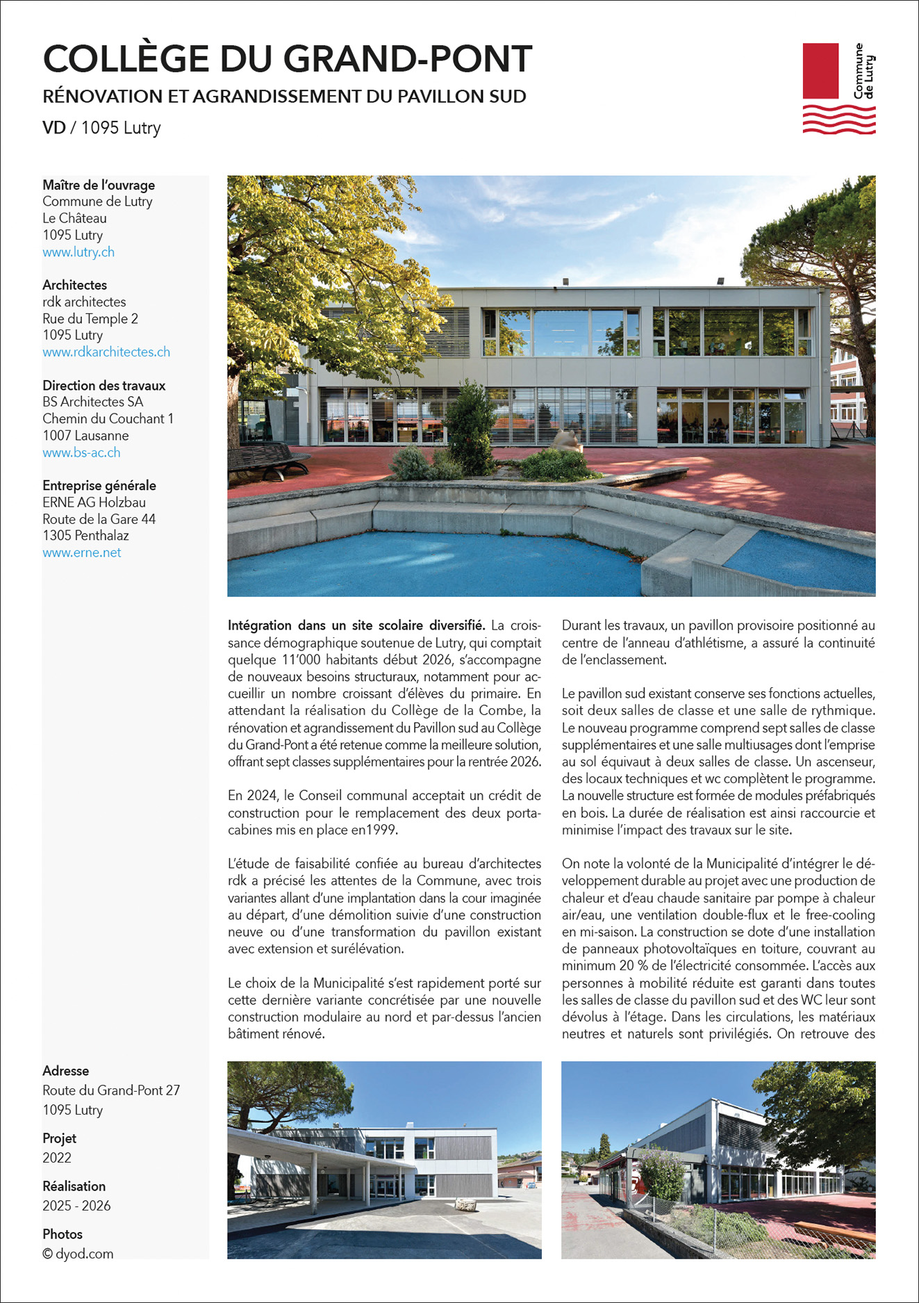 lutry ecole pavillon sud rdk architectes