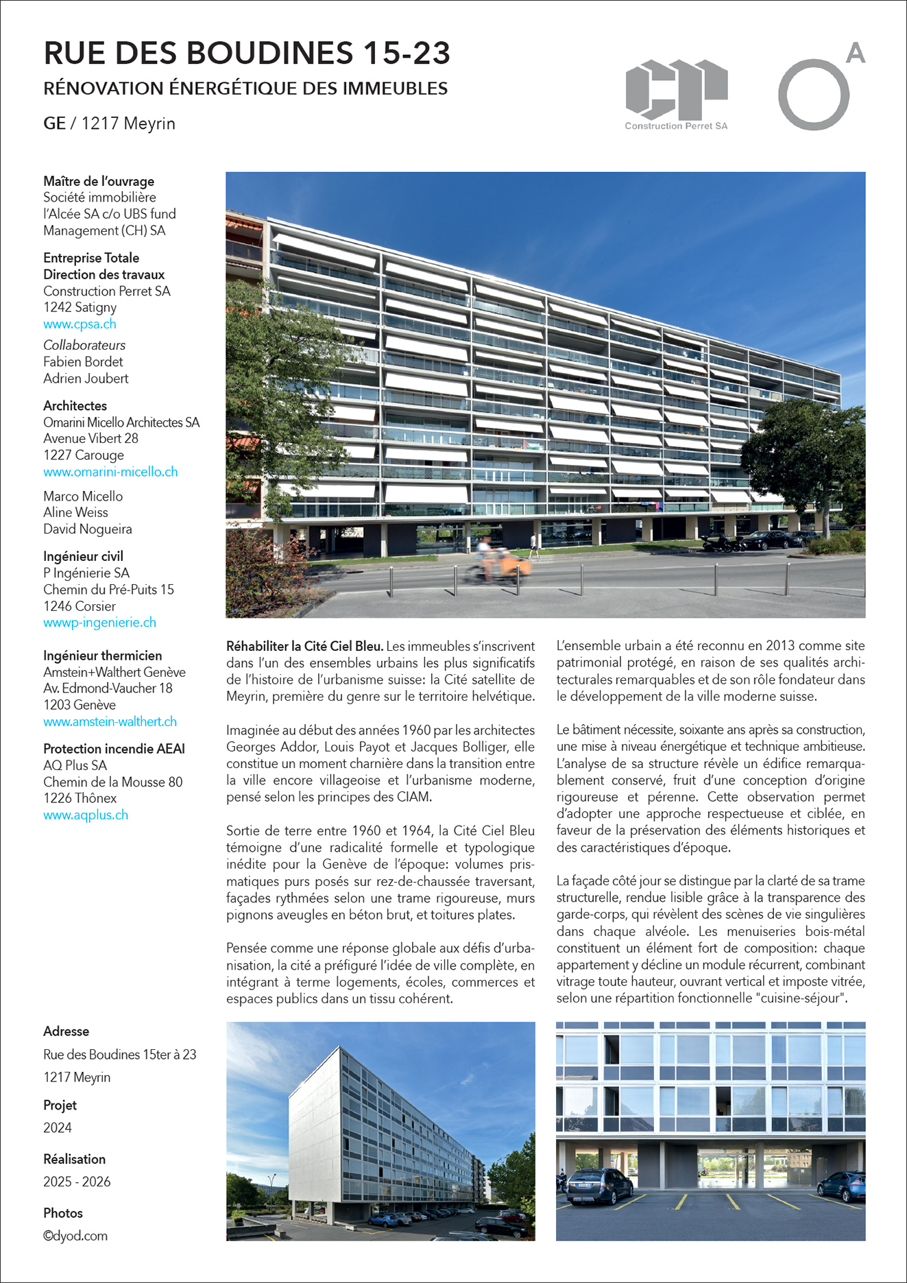 DYOD / Meyrin Boudines Omarini Micello Construction Perret Construction métallique Iselé